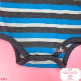  [0-6m] Bodysuit Tay Ngắn Bé Trai OD - Sọc Xanh Dương Xám 