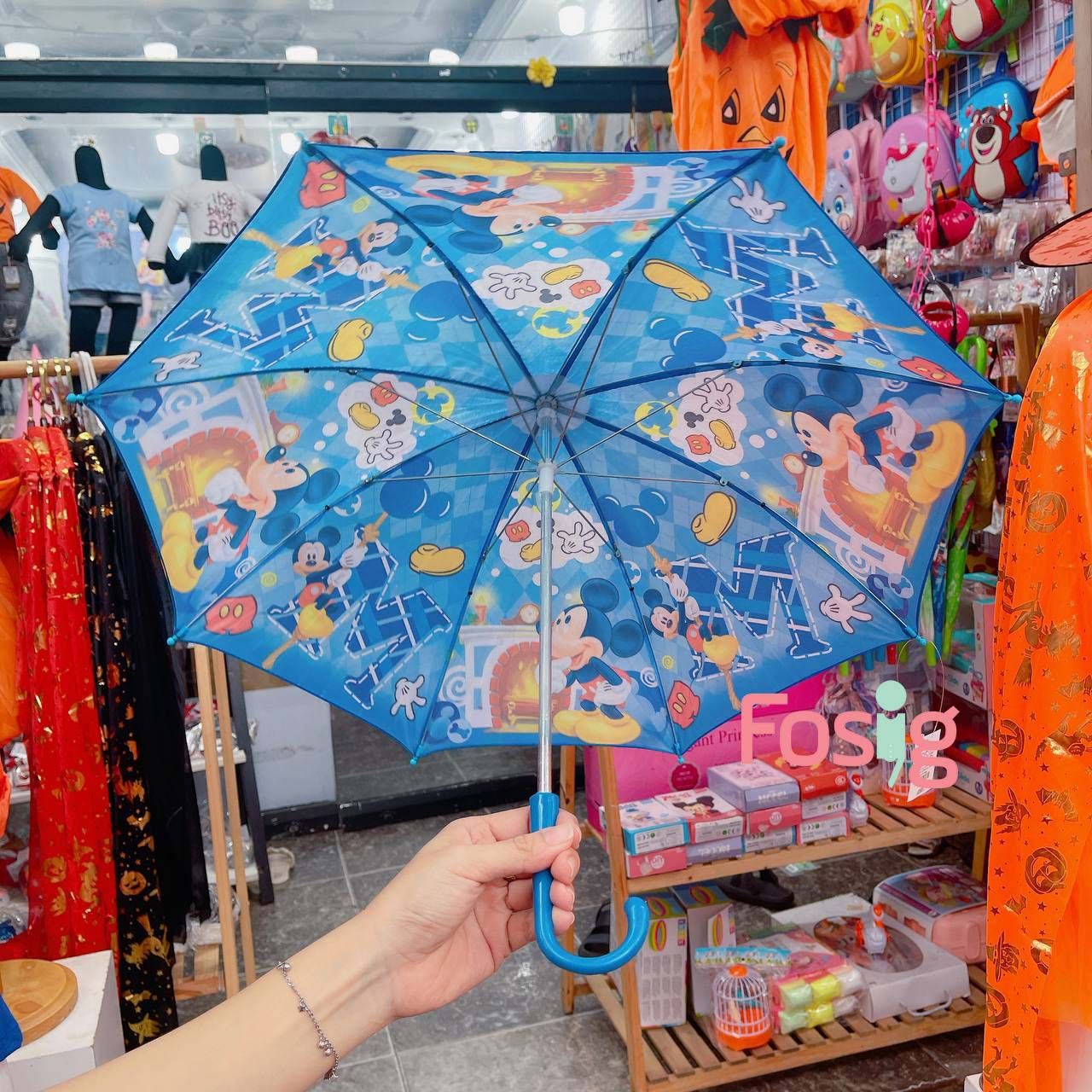 Dù Size nhỏ Che Mưa, Che Nắng Cho Bé - Xanh Mickey