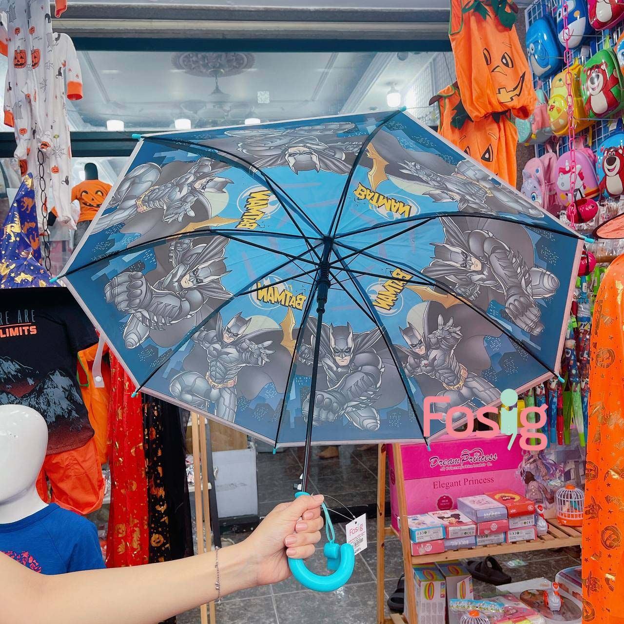 Dù Size Lớn Che Mưa, Nắng Có Còi Cho Bé - Xanh Batman