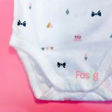  [9-12kg] Bodysuit Cter Cài Hông Cter Bé Gái  - Trắng Nơ Mèo 