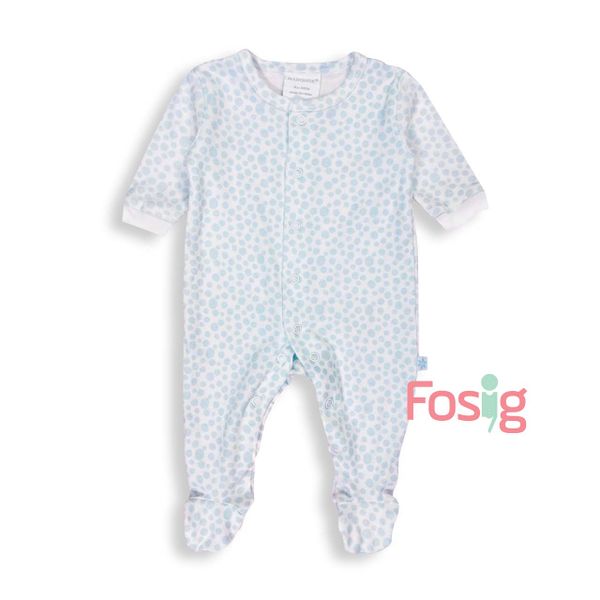  [0-6m] Sleepsuit Marquise Bé Trai - Trắng Chấm Xanh 