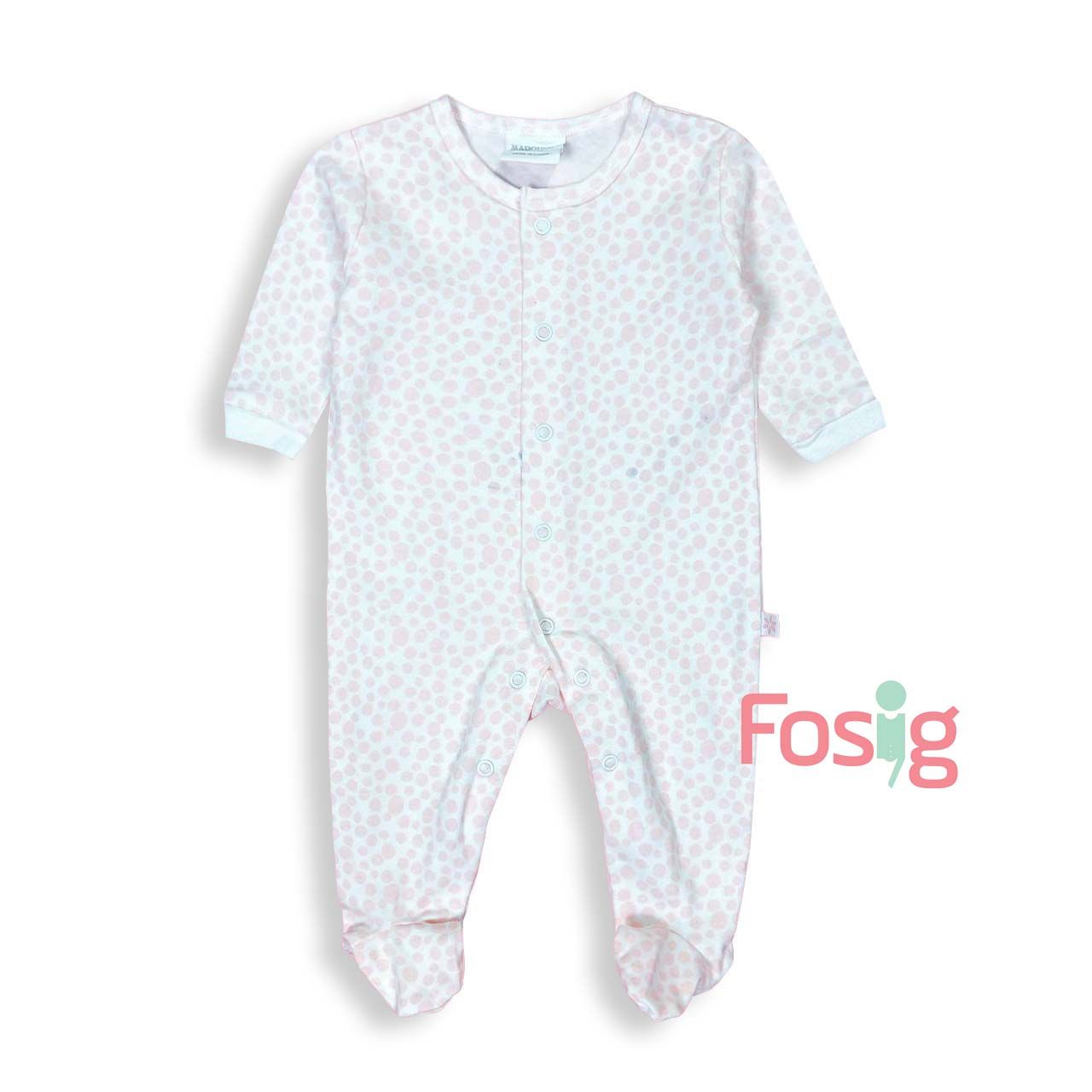  [0-6m] Sleepsuit Marquise Bé Gái - Trắng Chấm Hồng 