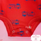  [6-24m] Bodysuit Tay Ngắn Bé Trai Cter50 - Đỏ Xe Cứu Hỏa 