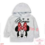  [16-17kg] Áo Hoodie Nỉ PM Bé Gái - Xám Minnie 