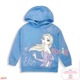  [15-17kg] Áo Hoodie Nỉ PM Bé Gái - Xanh Xám Elsa 