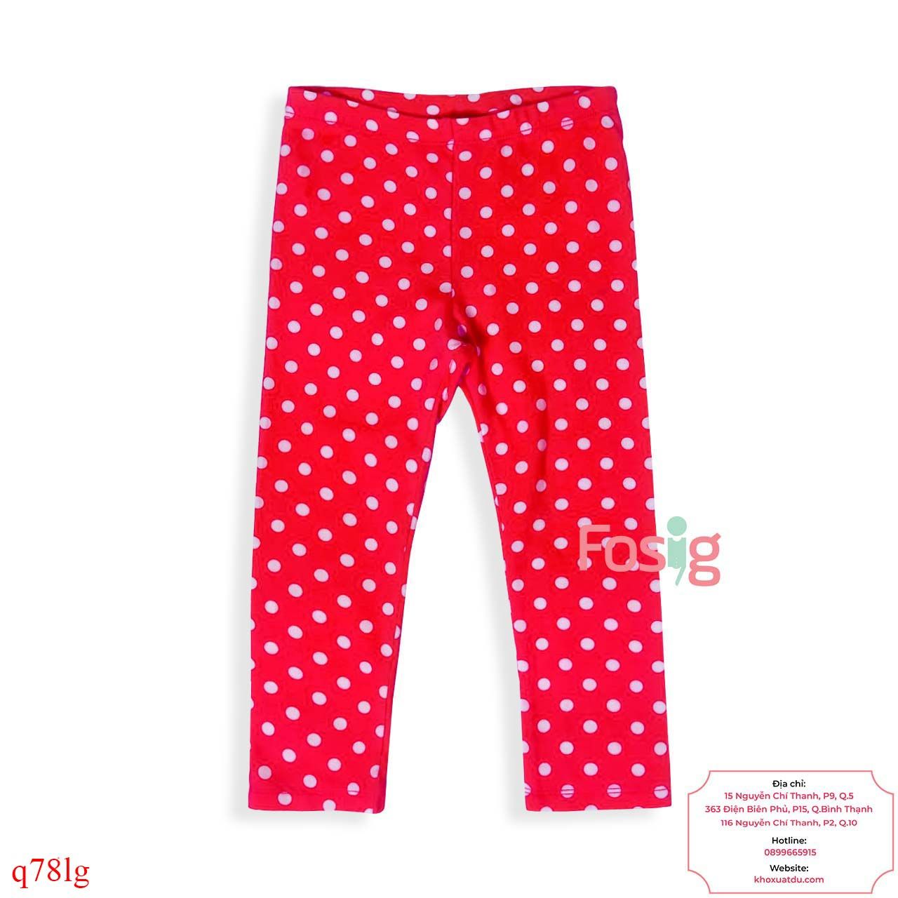  [13-14kg] Quần Thun legging HM Bé Gái - Đỏ Chấm Trắng 