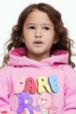  [11-14kg] Set Đồ Bộ Dài Nỉ Hoodie HM Bé Gái - Hồng Gấu 