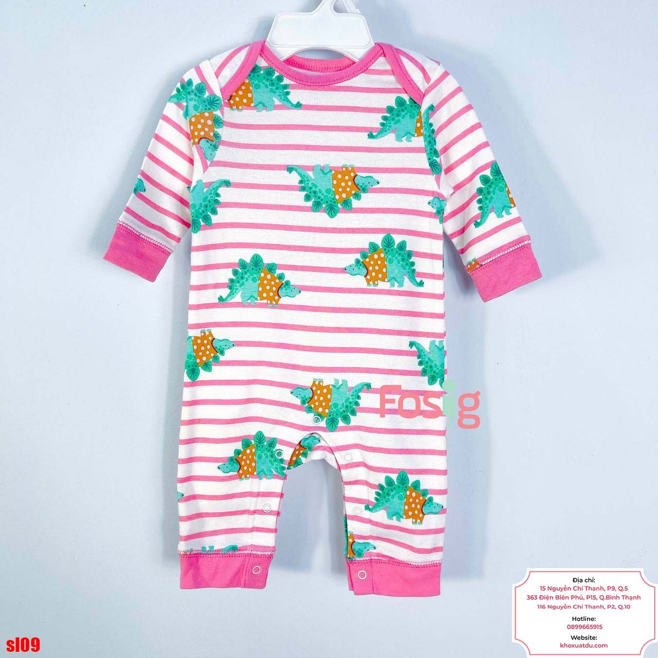  [0-18M]  Sleepsuit ON Bé Gái - Sọc Hồng KL 