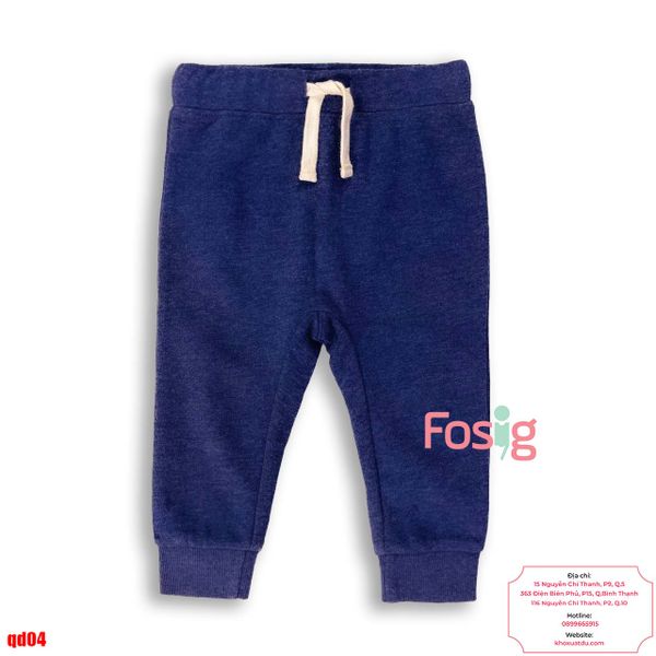  [11-12kg] Quần Jogger Nỉ ON Bé Trai - Navy Dây Trắng 