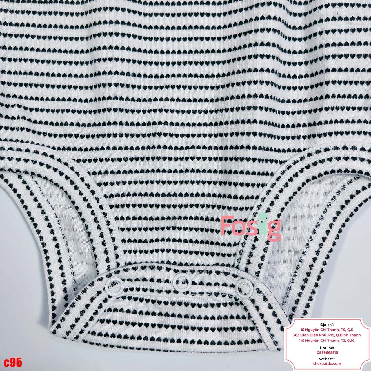  [9-18M] Bodysuit Cánh Tiên Bé Gái Cter50 - Trắng Tim Sọc 