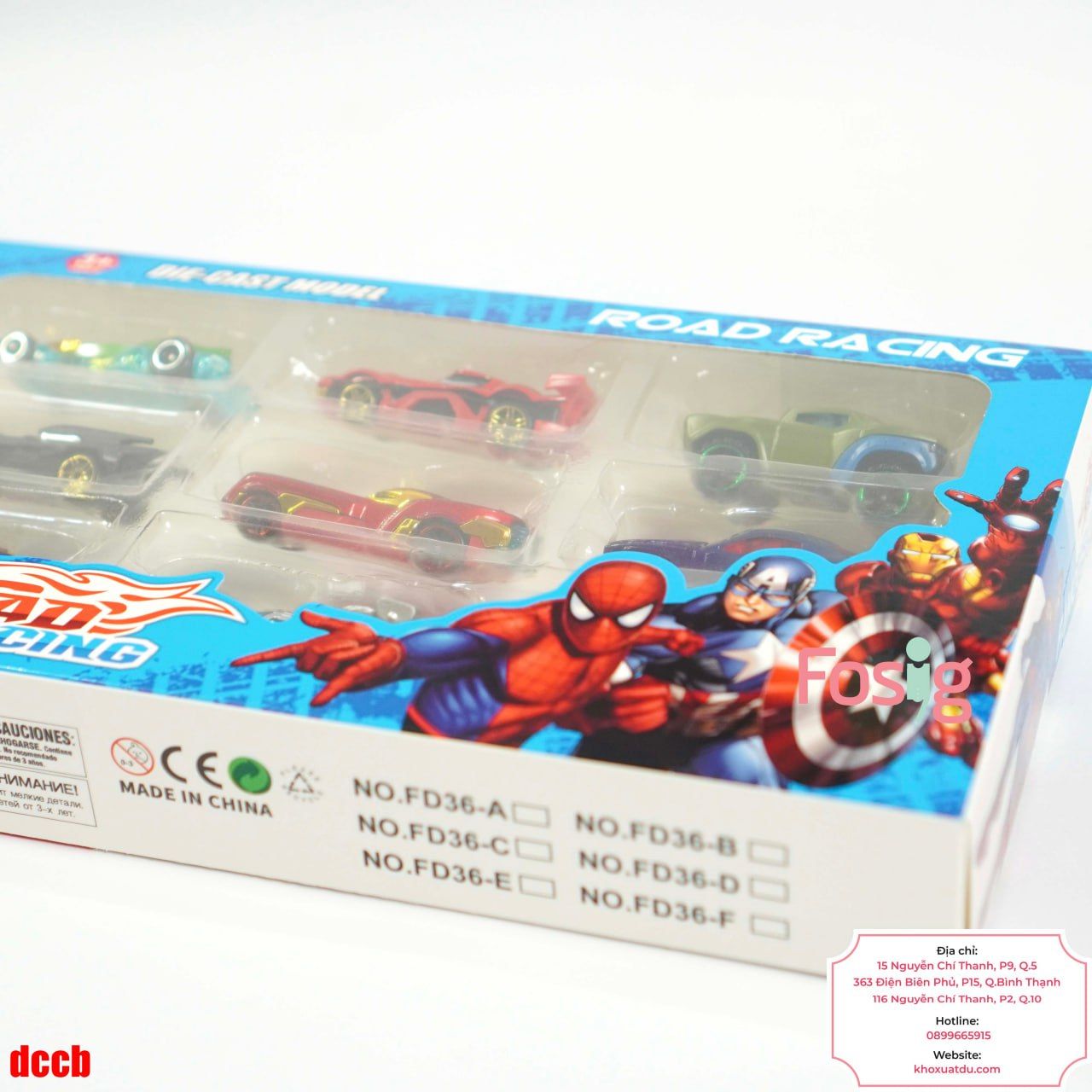 Hộp 8 Xe Kim Loại Siêu Anh Hùng DC Road Racing