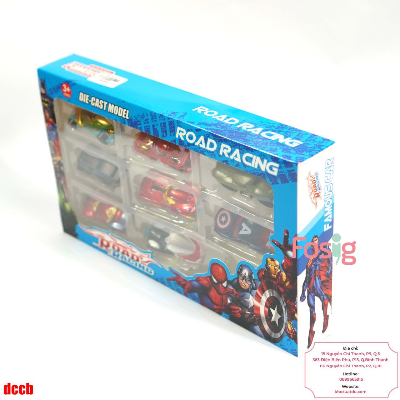 Hộp 8 Xe Kim Loại Siêu Anh Hùng DC Road Racing