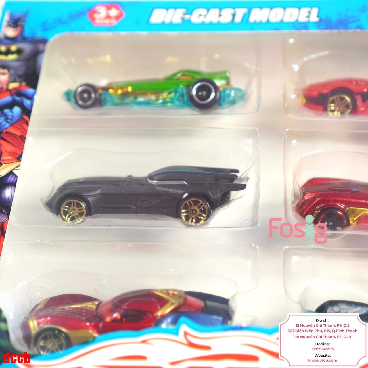 Hộp 8 Xe Kim Loại Siêu Anh Hùng DC Road Racing
