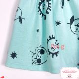  [0-6m] Đầm Cotton Cánh Tiên Bé Gái CJ - Sọc Đen Xanh 