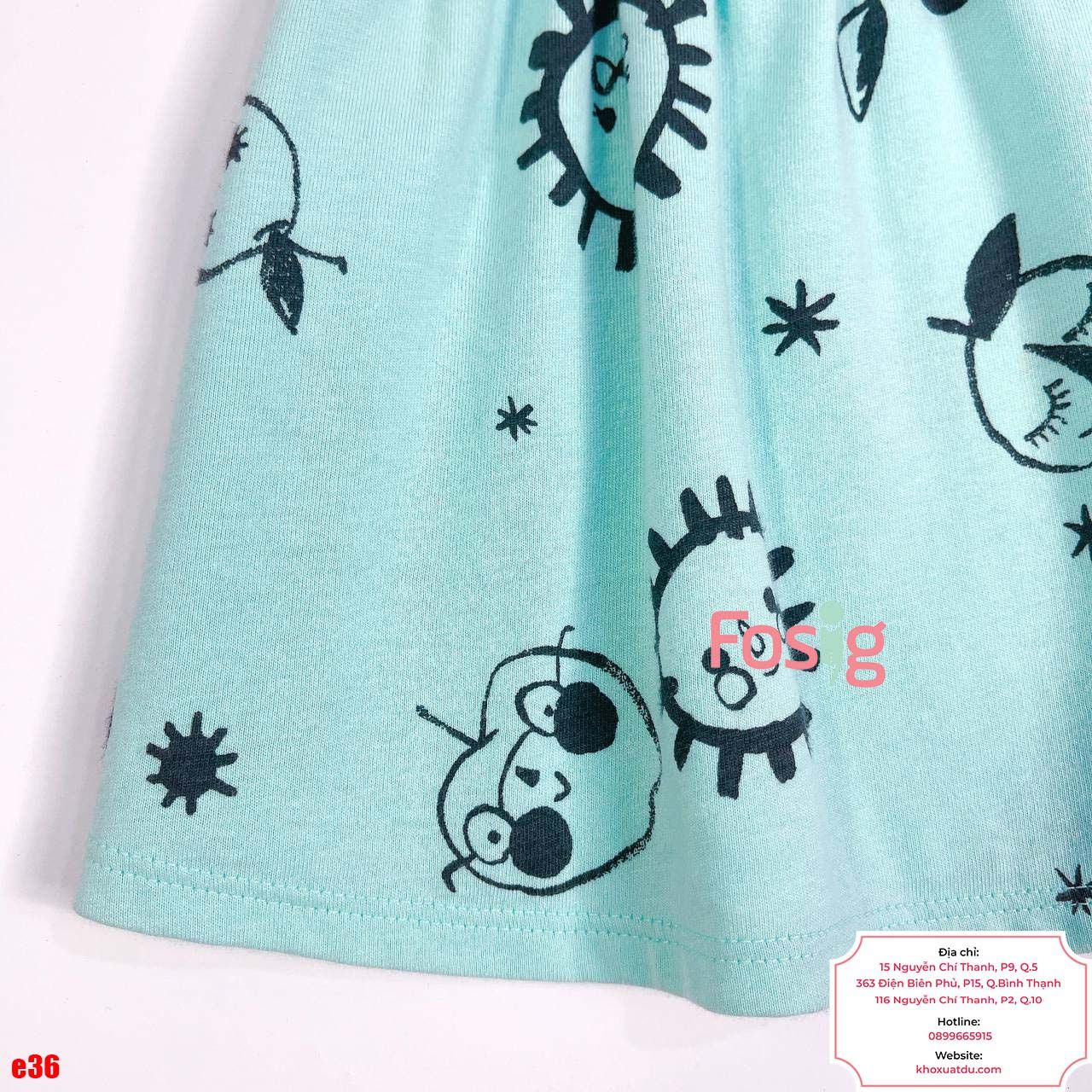  [0-6m] Đầm Cotton Cánh Tiên Bé Gái CJ - Sọc Đen Xanh 