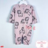  [3-6m] Sleepsuit Không Vớ Cúc Bấm Nxt Bé Unisex - Tím Sư Tử 