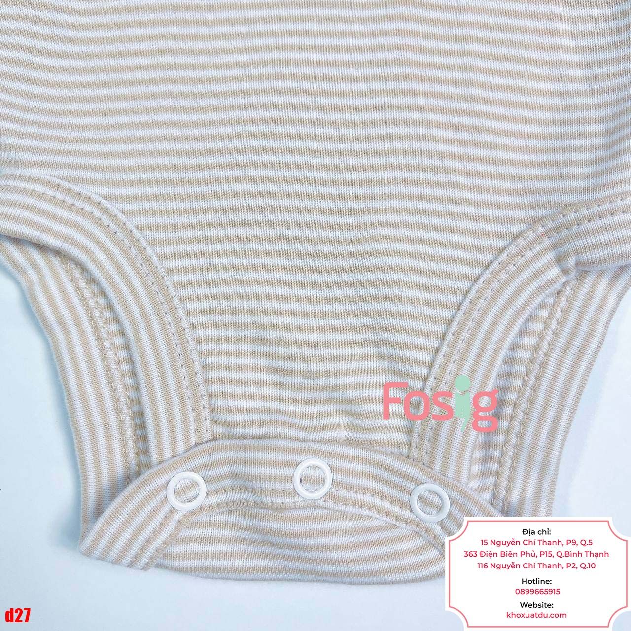  [0-24m] Bodysuit Tay Ngắn Bé Trai Cter50 - Sọc Nâu Thơm 