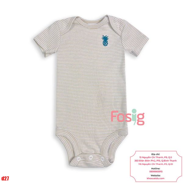  [0-24m] Bodysuit Tay Ngắn Bé Trai Cter50 - Sọc Nâu Thơm 