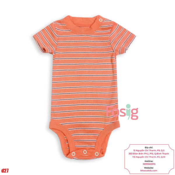  [0-24M] Bodysuit Tay Ngắn Bé Trai Cter50 - Sọc Cam Navy 