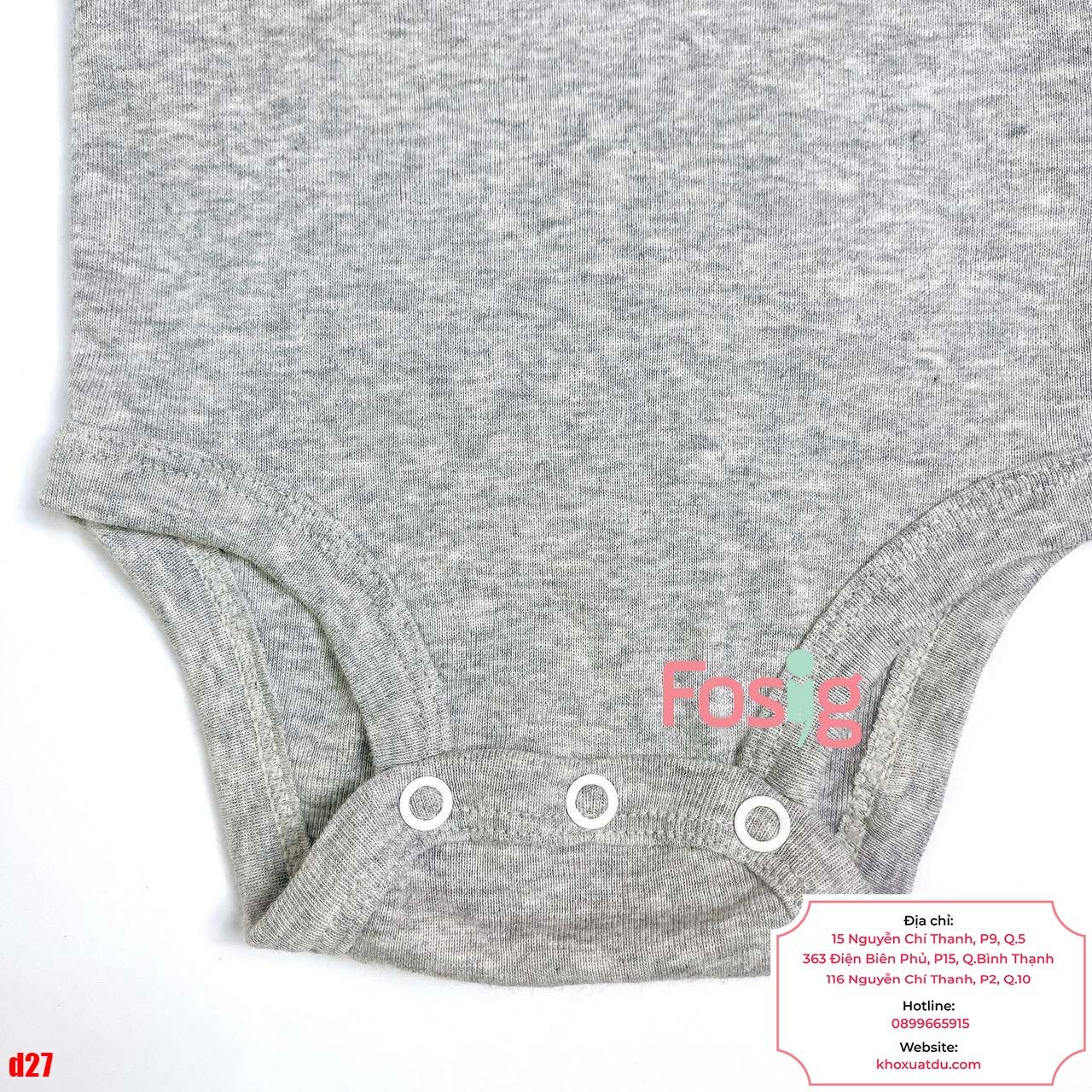  [0-24M] Bodysuit Tay Ngắn Bé Trai Cter50 - Xám Đậm Trơn 