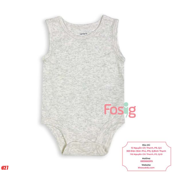  [9-12M] Bodysuit 3 Lỗ Bé Trai Cter50 - Xám Nhạt 3L 