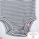  [0-18m] Bodysuit Tay Ngắn Bé Trai Cter50 - Trắng Sọc Navy 