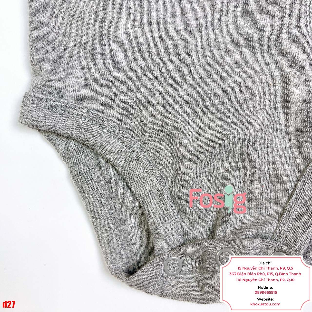  [0-24m] Bodysuit Tay Ngắn Bé Trai Cter50 - Xám Đen Hải Cẩu 