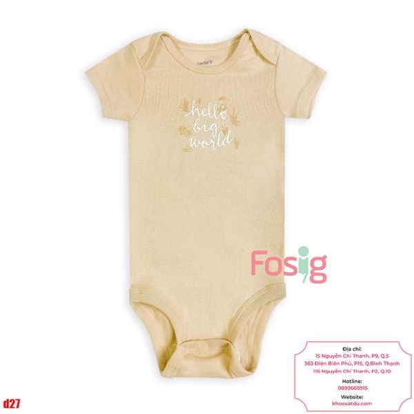  [0-24m] Bodysuit Tay Ngắn Bé Trai Cter50 - Nâu Hello 