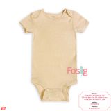  [9-12m] Bodysuit Tay Ngắn Bé Trai Cter50 - Nâu Nhạt Trơn 