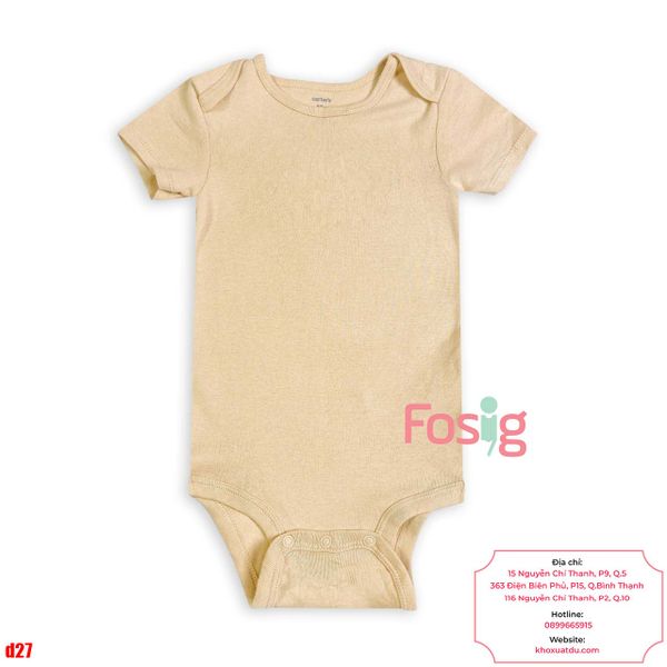  [9-12m] Bodysuit Tay Ngắn Bé Trai Cter50 - Nâu Nhạt Trơn 