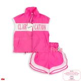  [13-14kg ; 17-26kg] Set Đồ Bộ Thể  Thao Dù Bé Gái - Hồng Cation Clarifi 