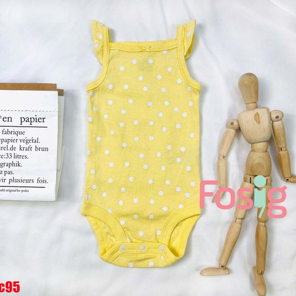  [6M] Bodysuit Cánh Tiên Bé Gái Cter50 - Vàng Chấm Trắng 