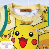  [7-17kg] Set Đồ Bộ Ngắn Thun Lạnh Bé Trai - Vàng Pikachu 