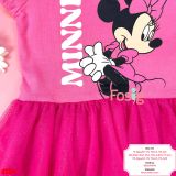  [10-15kg] Đầm Tay Ngắn Thun Phối Voan Bé Gái - Hồng Minnie 