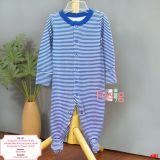  [6m] Sleepsuit Cúc Bấm Có Vớ Bé Trai - Xanh Dương Sọc 