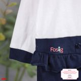  [9m] Sleepsuit Có Vớ Bé Gái - Trắng Navy Bèo 