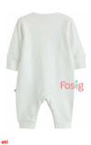  [6-15kg] Sleepsuit Không Vớ Cúc Bấm Bé Gái NXT - Trắng Chấm Hoa Xanh 