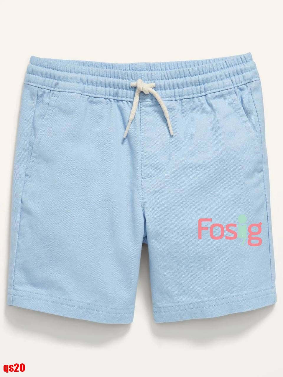 12-18kg Quần Short Kaki Lưng Thun Dây Rút Bé Trai - Xanh Trời