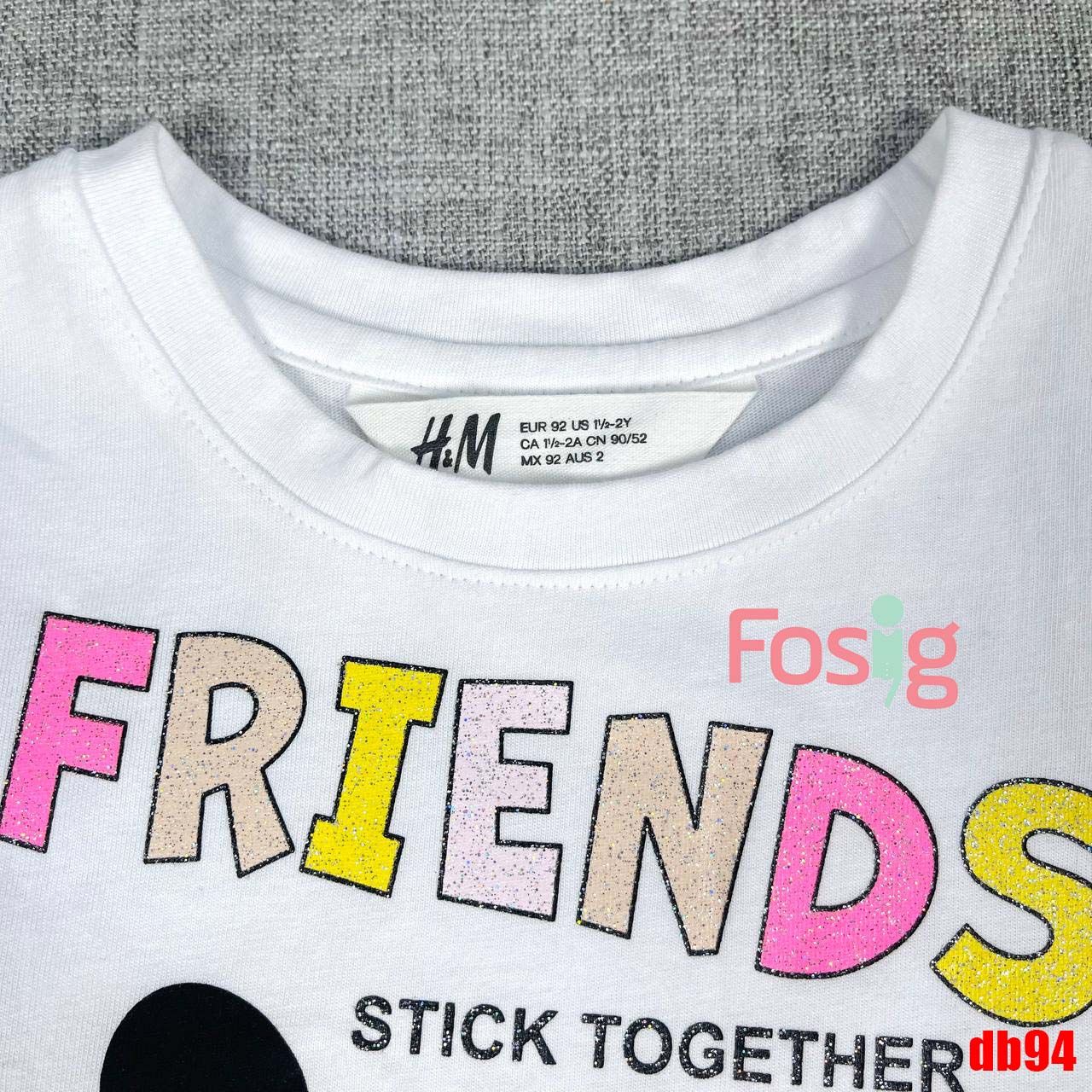 11kg - 26kg Set Đồ Bộ Ngắn HM Bé Gái - Trắng Friends Db94G