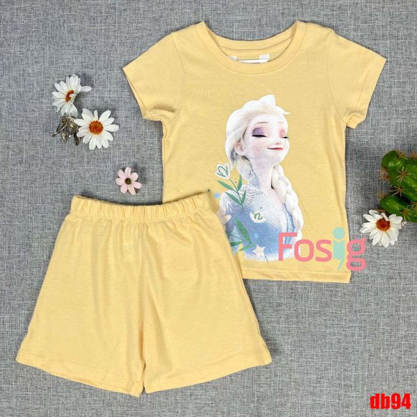  11kg - 13kg ; 21-23kg Set Đồ Bộ Ngắn HM Bé Gái - Vàng Nhạt Elsa 