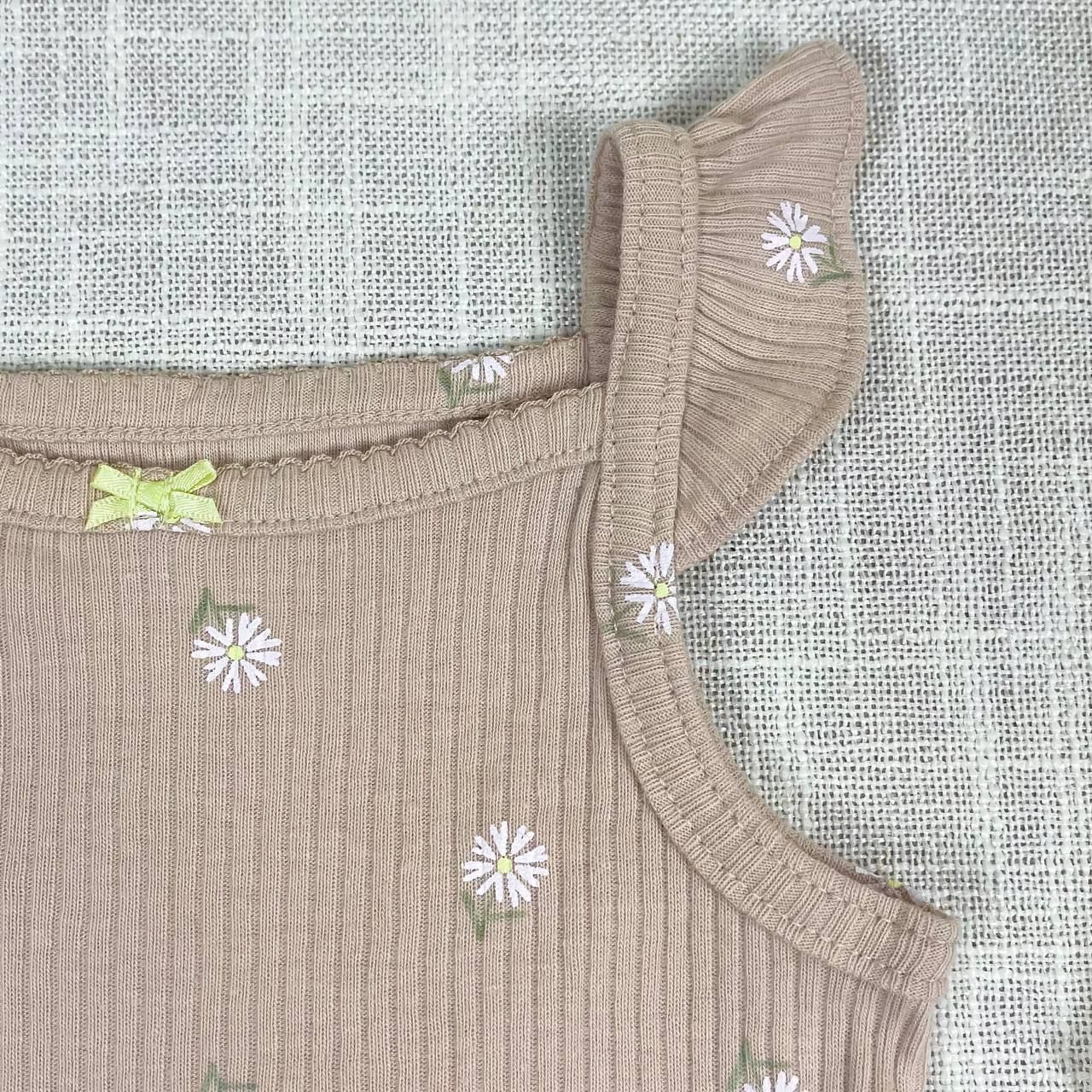  12m Bodysuit Cánh Tiên Bé Gái Cter50 - Nâu Hoa Trắng 