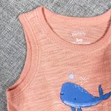  3m - 6m ; 12m ; 24m Bodysuit Tay Ngắn Bé Trai Cter - Cam Cá Voi 