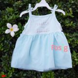  [0-6m] Đầm Cotton 2 Dây Bé Gái Cter - Sọc Xanh Dancer 