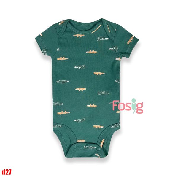  0-3m Bodysuit Tay Ngắn Bé Trai Cter50 - Xanh lá cá sấu 