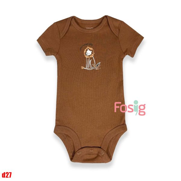  0-24m Bodysuit Tay Ngắn Bé Trai Cter50 - Nâu sư tử 