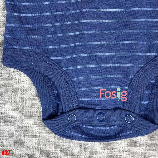  0-6m Bodysuit Tay Ngắn Bé Trai Cter50 - Navy sọc nhỏ 