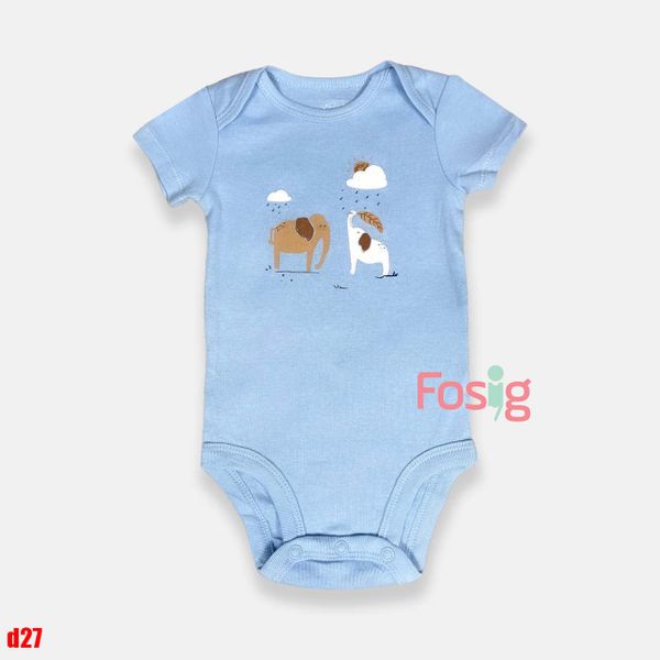  0-24m Bodysuit Tay Ngắn Bé Trai Cter50 - Xanh voi 