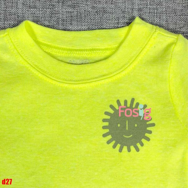  0-18m Bodysuit Tay Ngắn Bé Trai Cter50- Dạ quang mặt trời 