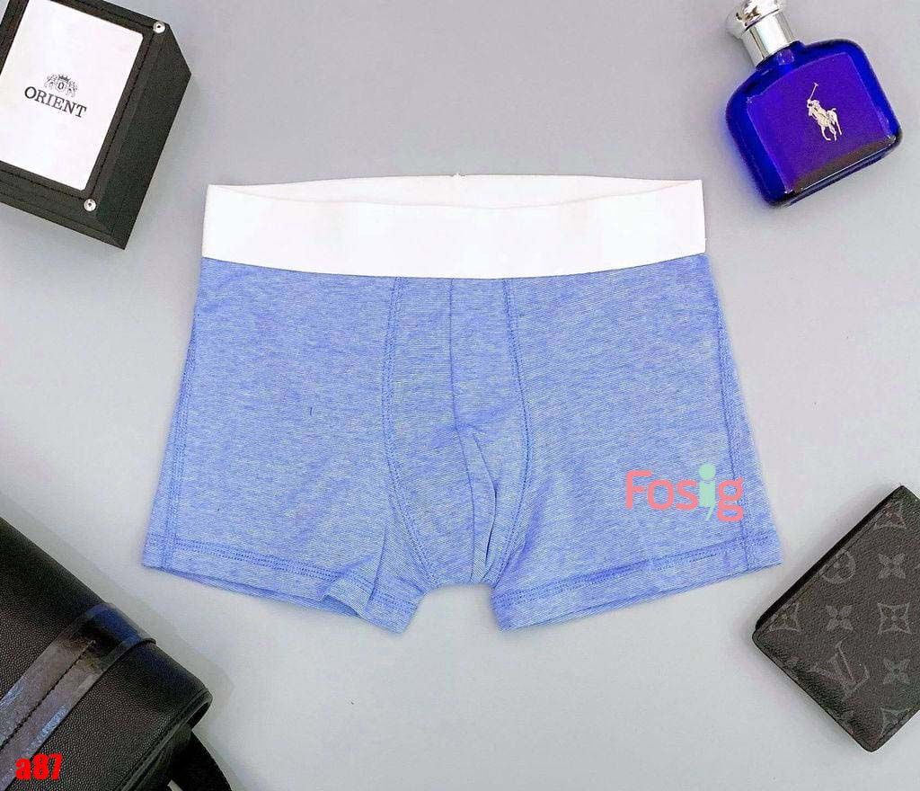  [ XS-L ] Quần boxer Nam  HM  - Xanh Trời Đai Trắng 