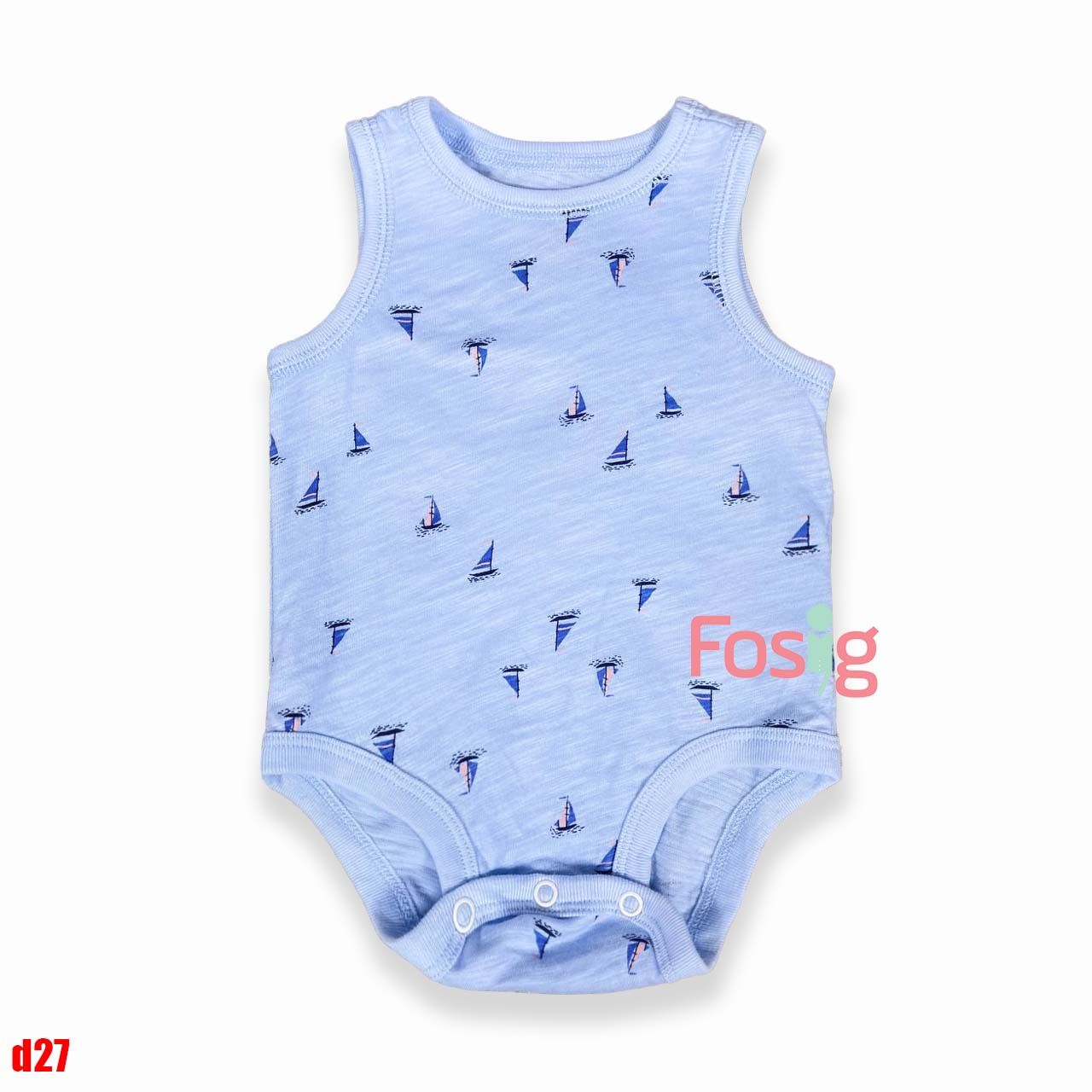  3m - 24m Bodysuit Tay Ngắn Bé Trai Cter - Xanh Thuyền Nhỏ 